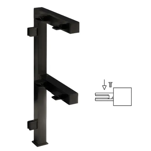 Hustenschutz Pfosten Anthrazit schwarz 20x20 - 20-133320 - rechts