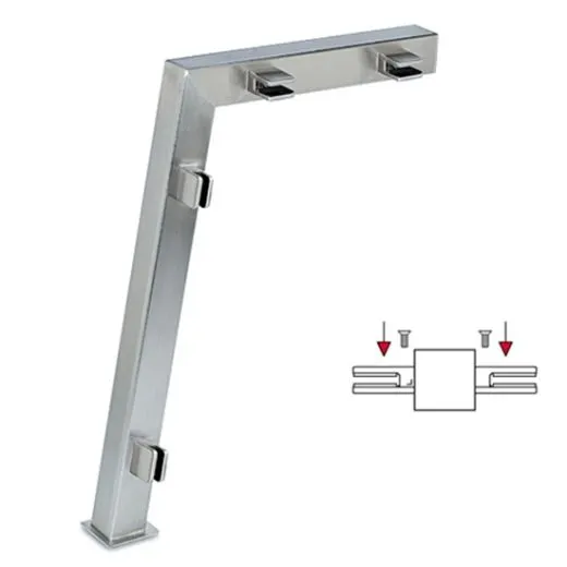 Hustenschutz Pfosten 20-122-35 mitte - Rohr 35x35 mm - Edelstahl Design