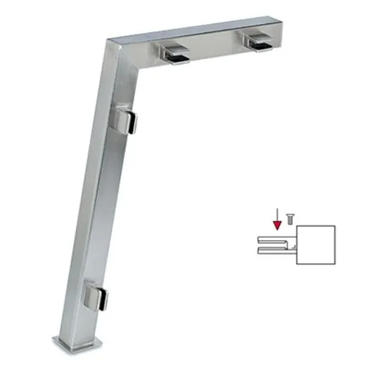 Hustenschutz Pfosten 20-122-35 rechts - Rohr 35x35 mm - Edelstahl Design