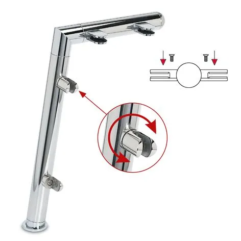 Hustenschutz Pfosten 20-121-25 mitte - Rohr  25.4 mm - Chrom Design