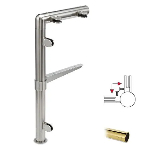 Hustenschutz Pfosten 20-131-38 -90 - Rohr  38.1 mm - Messing Design