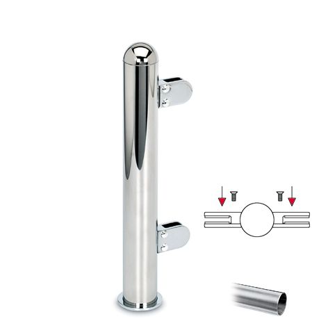 Hustenschutz Pfosten 20-160-38 mitte - Rohr  38.1 mm - Edelstahl Design