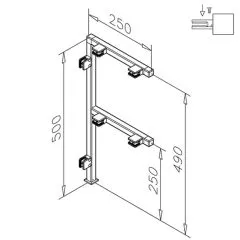 Hustenschutz Pfosten Anthrazit schwarz 20x20 - 20-133320 - rechts