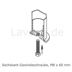 Hustenschutz Pfosten Anthrazit schwarz 20x20 - 20-133320 - rechts