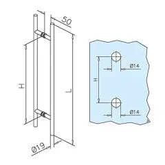 Anthrazit Design Trgriff 475303 - Griff 19mm - Grifflnge 30cm