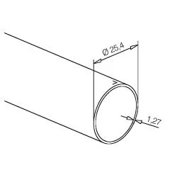 Chrom Design Rohr 25,4 mm - Zuschnitt