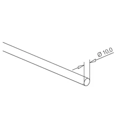 Chrom Design Stab 10mm - Zuschnitt nach Wunsch