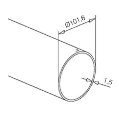 Chrom Design Rohr 101,6 mm - Zuschnitt