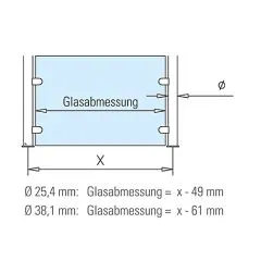 Hustenschutz Pfosten 20-150-25 90 - Rohr  25.4 mm - Messing matt Optik