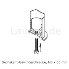 Hustenschutz Pfosten 20-150-25 90 - Rohr  25.4 mm - Messing matt Optik