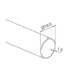 Edelstahl Rohr 19.0mm Zuschnitt