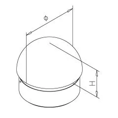 Chrom Design Rohr 38,1 mm Endkappe halbrund