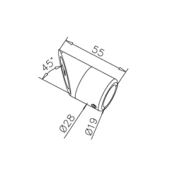 Chrom Design - 19mm - 250 mm - Duschwand-Stabilisationsset 45