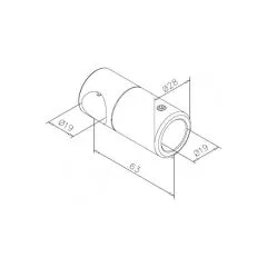 Chrom Design Rohrverbinder T fr Rohr 19,0 mm