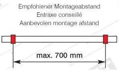 Chrom Design End-Rohrhalter fr Rohr 25,4 mm