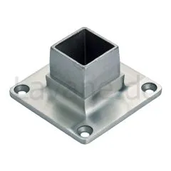 Edelstahl Vierkant Boden- und Wandflansch fr Rohr 40x40 mm