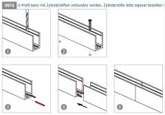 Alu U-Profil 40x30x40mm in Anthrazit schwarz - ganze Lnge 200 cm