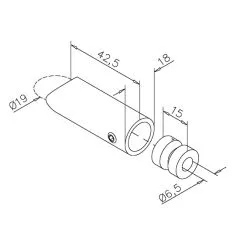 Chrom Design Abstandshalter flach fr Rohr 19 mm