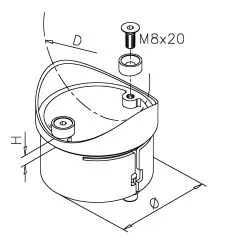 Chrom Design Rohradapter fr Rohr 76,2 mm