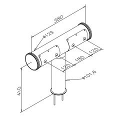 Modell 2250 - 101.6/129 mm 4 ltg Edelstahl Schanksule