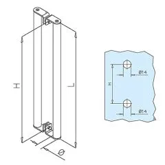 Edelstahl Trgriff zweiseitig Griff 38.1mm - 47-7512-438 - Lnge 120cm