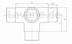 Edelstahl Rohrverbinder 4x90 fr Edelstahlrohr 42,4 mm