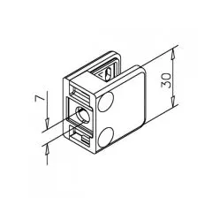 Chrom Design Glasklemme 23 - Flachmontage - Glas 4-8.76 mm