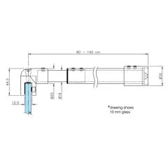 Edelstahl Design - Teleskop Duschwand-Stabiset 90 bis 1.400 mm