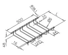 Edelstahl Design Glserhalter 4-fach - 300 mm