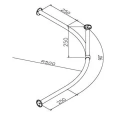 Edelstahl Design Garderobe Modell 20740 - 25,4 mm