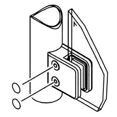 Edelstahl V2A Glasklemme - 22 - Rohr 38,1 mm - Glas 6-10 mm