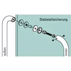 Edelstahl Trgriff Modell 475100 - 25,0 mm - L 700 mm