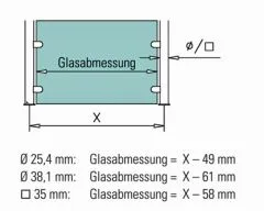 Hustenschutz Pfosten 20-140-25 rechts - Rohr  25.4 mm - Messing Design