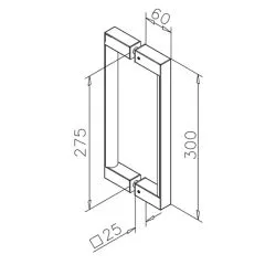 Edelstahl matt Design Trgriff 478603 - Griff 25.0mm - Grifflnge 30cm