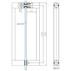 Edelstahl matt Design Trgriff 478603 - Griff 25.0mm - Grifflnge 30cm