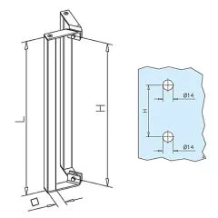 Edelstahl Vierkant 35x35mm Trgriff zweiseitig - 47-7307-435 - Lnge 70cm