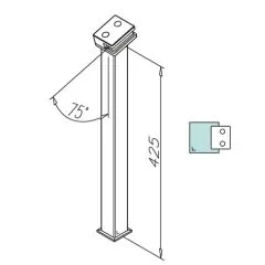 Hustenschutz Pfosten Edelstahl DS 20-19535 - rechts