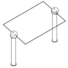 Hustenschutz Pfosten Edelstahl DS 20-19535 - rechts