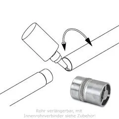 Anwendungsbeispiel fr das verbinden von 2 x  50.8 mm 2.0 - Rohr in Chrom poliert Design Zuschnitt nach Wunsch