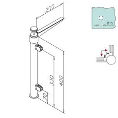 Hustenschutz Pfosten 20-111-38 -90 - Rohr  38.1 mm - Chrom Design