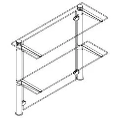 Hustenschutz Pfosten 20-112-38 -45 - Rohr  38.1 mm - Messing Design