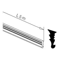 Verglasungsdichtung fr Glasstrke 16,76 - 17,52 mm - 5 m