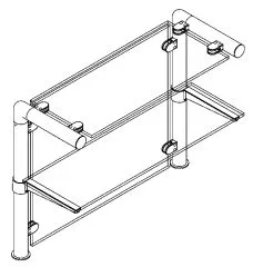 Hustenschutz Pfosten 20-131-38 -90 - Rohr  38.1 mm - Messing Design