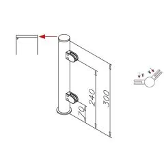 Hustenschutz Pfosten 20-150-38 - 45 - Rohr  38.1 mm - Anthrazit Design