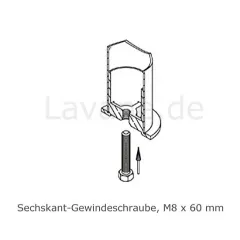 Hustenschutz Pfosten 20-160-25 rechts - Rohr  25.4 mm - Messing Design