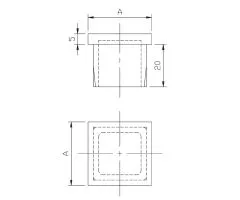 Endkappe flach fr Edelstahl Vierkantrohr 30x30 mm