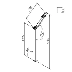 Hustenschutz Pfosten 20-170-20 rechts - Rohr 20x20 mm - Edelstahl Design