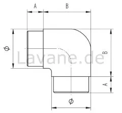 Edelstahl Rohrwinkel 90 fr Edelstahlrohr 42,4 mm