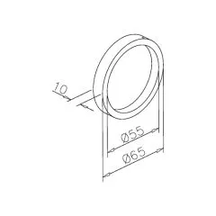 Griffmuschel Glastr einseitig 47-01030 Chrom Design