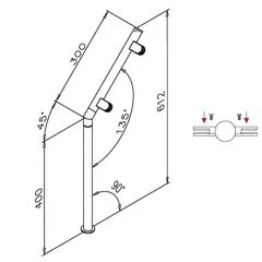 Hustenschutz Pfosten 20-171-25 mitte - Rohr  25.4 mm - Anthrazit schwarz Design